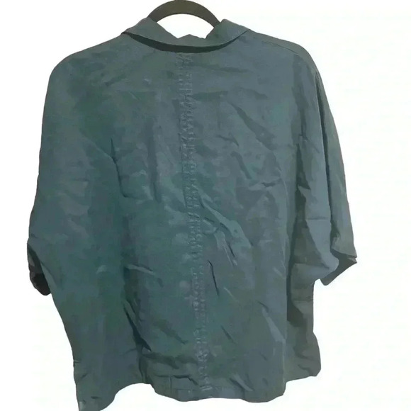Gerties Button Up Shirt Lyocell Tencel Size Large Artsy Lagenlook Boxy Blouse - Picture 2 of 5